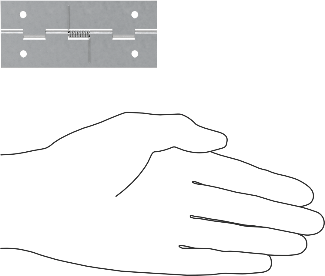 Yaylı Menteşe, Delikli, Kendinden Açılan, Alüminyum, 3-1/2“ x 3/4” Kapı Kanadı
