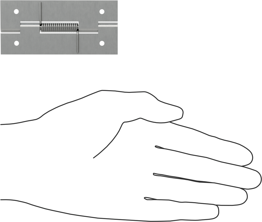 Yaylı Menteşe, Delikli, Kendinden Açılan, Çelik, 3-1/4“ x 3/4” Kapı Kanadı