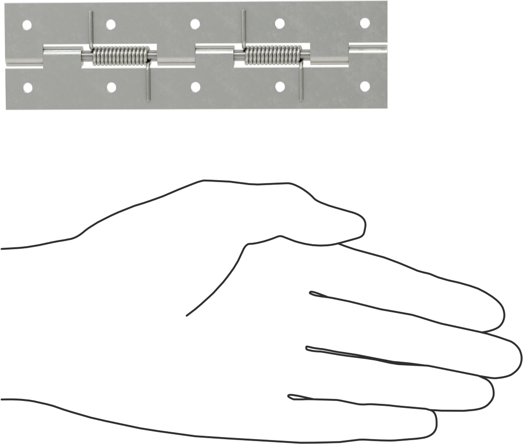 Yaylı Menteşe, Delikli, Kendinden Açılan, Çelik, 5-3/8“ x 3/4” Kapı Kanadı