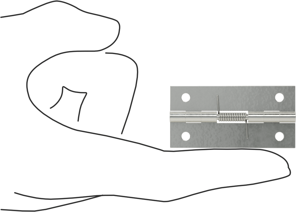 Yaylı Menteşe, Delikli, Kendinden Kapanan, Çinko Kaplı Çelik, 2“ x 1/2” Kanatlar