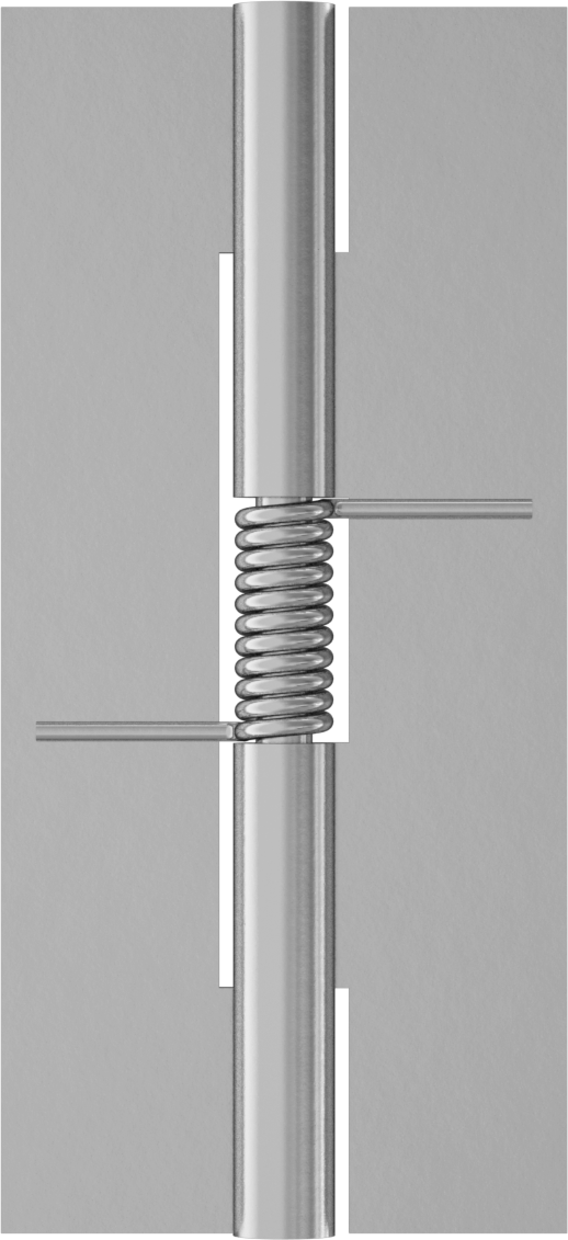 Yaylı Menteşe, Kendinden Kapanan, Mat 304 Paslanmaz Çelik, 3-1/4“ x 3/4” Kapı Kanadı