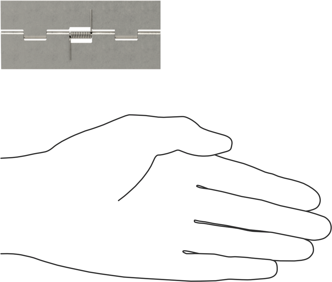 Yaylı Menteşe, Kendinden Açılan, 304 Paslanmaz Çelik, 3-1/2“ x 3/4” Kapı Kanadı