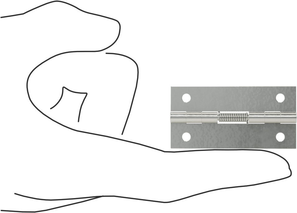 Yaylı Menteşe, Delikli, Kendinden Açılan, Çinko Kaplı Çelik, 2“ x 1/2” Kanatlar
