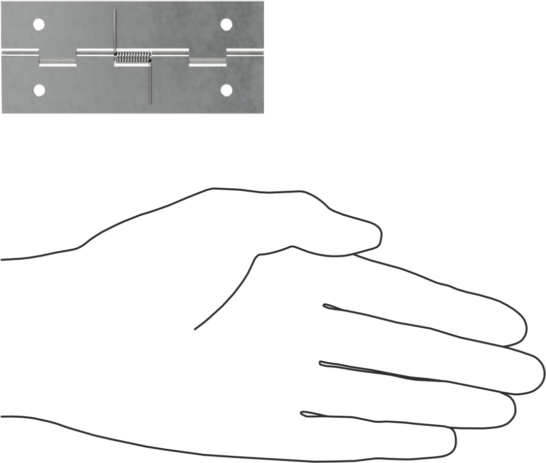 Yaylı Menteşe, Delikli, Kendinden Açılan, 304 Paslanmaz Çelik, 3-1/2“ x 3/4” Kapı Kanadı