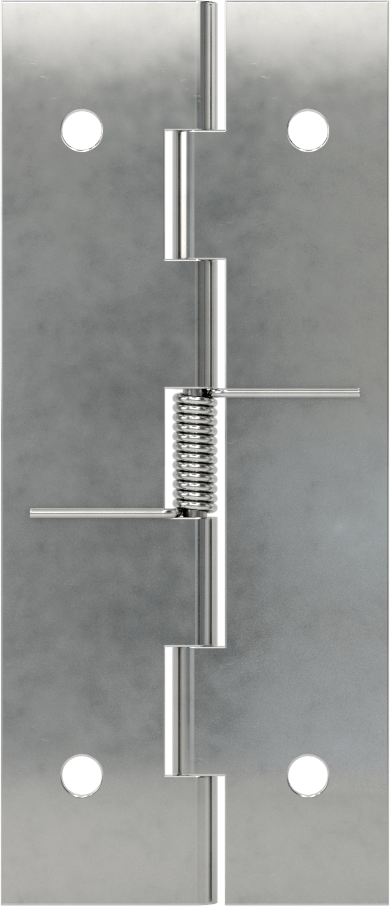 Yaylı Menteşe, Delikli, Kendinden Açılan, 304 Paslanmaz Çelik, 3-1/2“ x 3/4” Kapı Kanadı