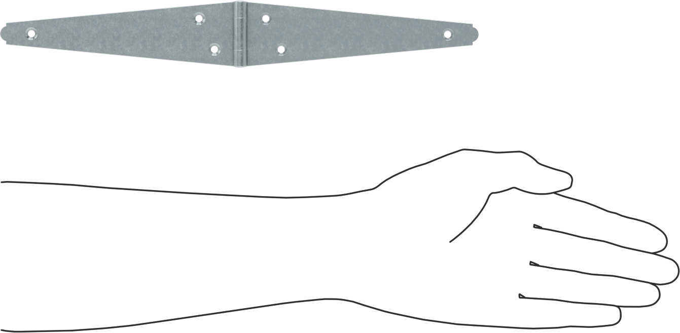Kayış Menteşesi, Çinko Kaplı Çelik, 1-5/8“ x 5-3/16” Kapı Kanadı