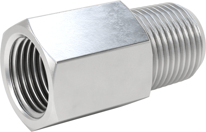 Orta Basınçlı Alüminyum Dişli Boru Bağlantı Elemanı, Düz Adaptör, 1/2 BSPP Dişi x 1/2 NPT Erkek
