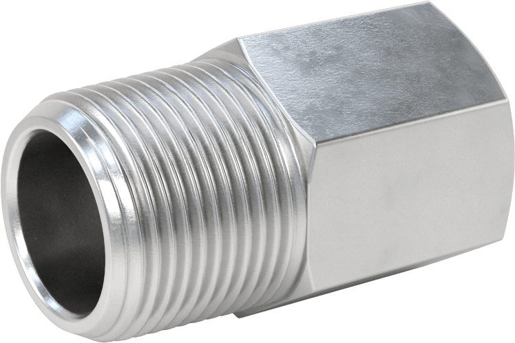 Orta Basınçlı Alüminyum Dişli Boru Bağlantı Elemanı, Düz Adaptör, 3/4 BSPP Dişi x 3/4 NPT Erkek