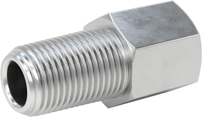 Orta Basınçlı Alüminyum Dişli Boru Bağlantı Elemanı, Düz Adaptör, 1/8 NPT Dişi x 1/8 BSPT Erkek