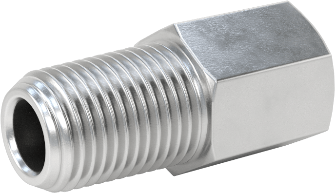 Orta Basınçlı Alüminyum Dişli Boru Bağlantı Elemanı, Düz Adaptör, 1/4 NPT Dişi x 1/4 BSPT Erkek