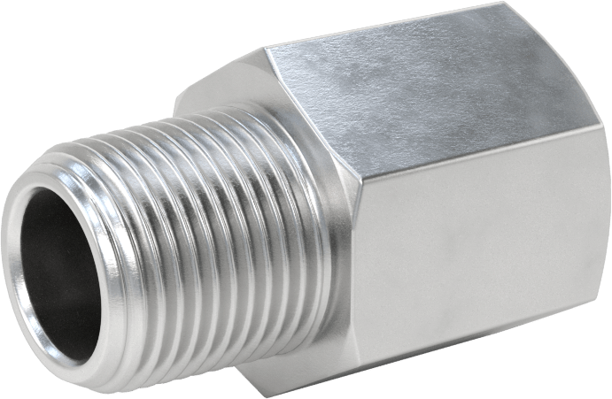 Orta Basınçlı Alüminyum Dişli Boru Bağlantı Elemanı, Düz Adaptör, 3/8 NPT Dişi x 3/8 BSPT Erkek