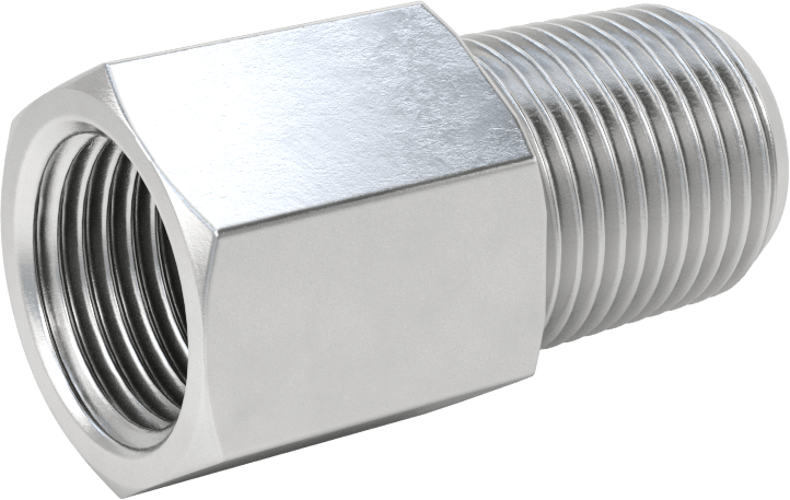 Orta Basınçlı Alüminyum Dişli Boru Bağlantı Elemanı, Düz Adaptör, 1/2 NPT Dişi x 1/2 BSPT Erkek