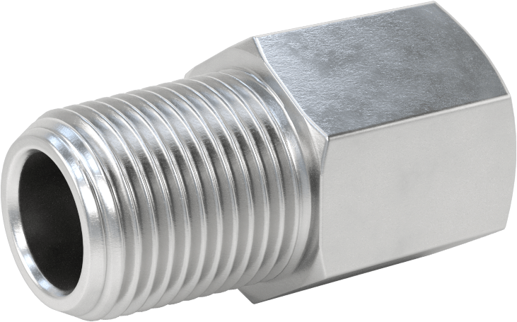 Orta Basınçlı Alüminyum Dişli Boru Bağlantı Elemanı, Düz Adaptör, 1/2 NPT Dişi x 1/2 BSPT Erkek