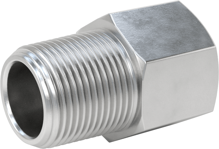 Orta Basınçlı Alüminyum Dişli Boru Bağlantı Elemanı, Düz Adaptör, 3/4 NPT Dişi x 3/4 BSPT Erkek