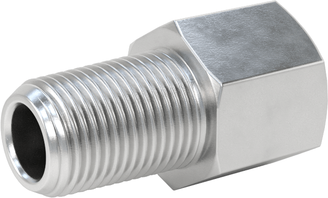 Orta Basınçlı Alüminyum Dişli Boru Bağlantı Elemanı, Düz Adaptör, 1/8 BSPT Dişi x 1/8 NPT Erkek