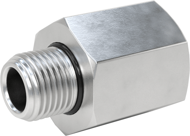Orta Basınçlı Alüminyum Dişli Boru Bağlantı Elemanı, Düz Adaptör, 1/8 NPT Dişi x 1/8 BSPP Erkek