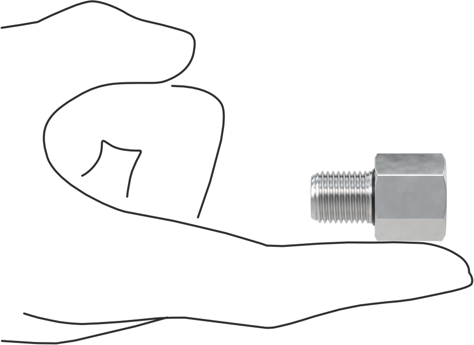 Orta Basınçlı Alüminyum Dişli Boru Bağlantı Elemanı, Düz Adaptör, 1/4 NPT Dişi x 1/4 BSPP Erkek