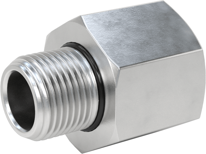 Orta Basınçlı Alüminyum Dişli Boru Bağlantı Elemanı, Düz Adaptör, 3/8 NPT Dişi x 3/8 BSPP Erkek