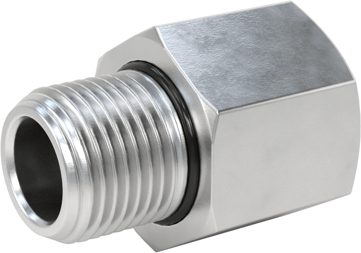 Orta Basınçlı Alüminyum Dişli Boru Bağlantı Elemanı, Düz Adaptör, 1/2 NPT Dişi x 1/2 BSPP Erkek