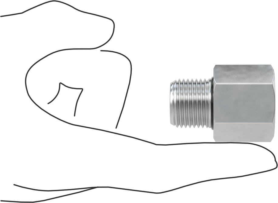 Orta Basınçlı Alüminyum Dişli Boru Bağlantı Elemanı, Düz Adaptör, 1/2 NPT Dişi x 1/2 BSPP Erkek