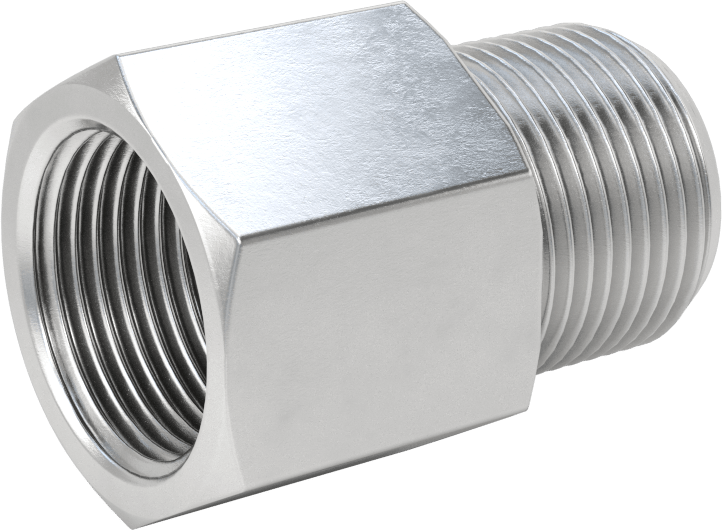 Orta Basınçlı Alüminyum Dişli Boru Bağlantı Elemanı, Düz Adaptör, 3/4 NPT Dişi x 3/4 BSPP Erkek