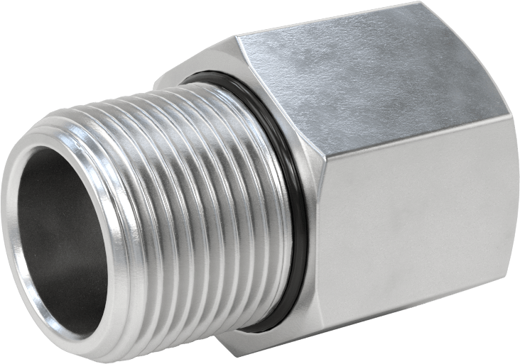 Orta Basınçlı Alüminyum Dişli Boru Bağlantı Elemanı, Düz Adaptör, 3/4 NPT Dişi x 3/4 BSPP Erkek