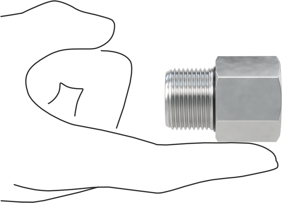 Orta Basınçlı Alüminyum Dişli Boru Bağlantı Elemanı, Düz Adaptör, 3/4 NPT Dişi x 3/4 BSPP Erkek