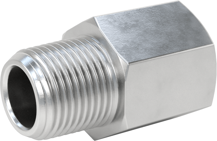 Orta Basınçlı Alüminyum Dişli Boru Bağlantı Elemanı, Düz Adaptör, 3/8 BSPT Dişi x 3/8 NPT Erkek
