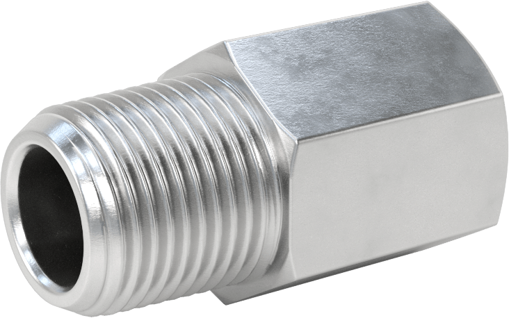 Orta Basınçlı Alüminyum Dişli Boru Bağlantı Elemanı, Düz Adaptör, 1/2 BSPT Dişi x 1/2 NPT Erkek