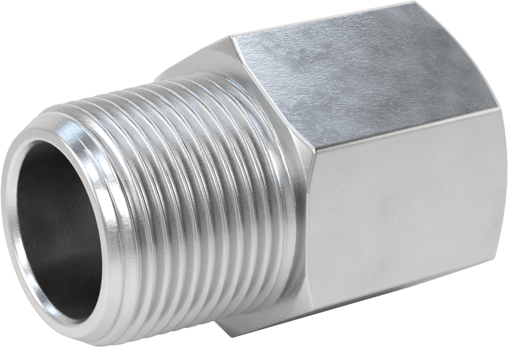 Orta Basınçlı Alüminyum Dişli Boru Bağlantı Elemanı, Düz Adaptör, 3/4 BSPT Dişi x 3/4 NPT Erkek