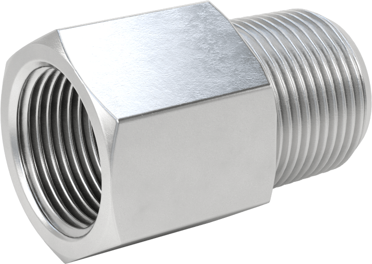 Orta Basınçlı Alüminyum Dişli Boru Bağlantı Elemanı, Düz Adaptör, 3/4 BSPT Dişi x 3/4 NPT Erkek