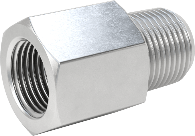Orta Basınçlı Alüminyum Dişli Boru Bağlantı Elemanı, Düz Adaptör, 3/8 BSPP Dişi x 3/8 NPT Erkek