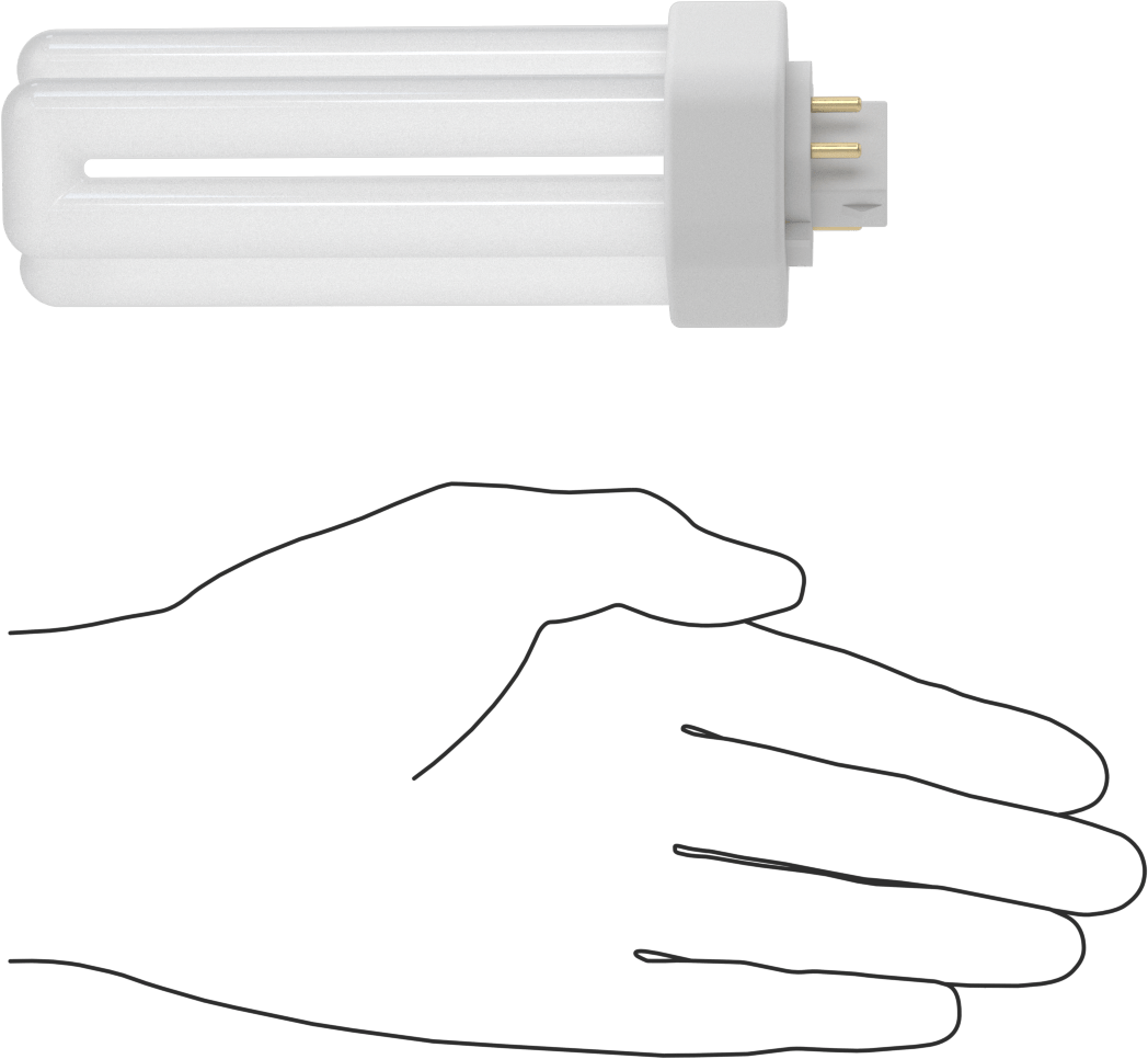 Fişli Kompakt Floresan Ampul, 4-Pimli Kama Tabanı, Fişli, Kompakt, 4100K, 2400 Lumens