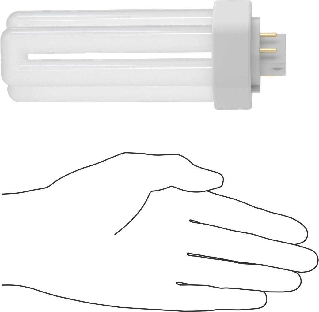 Fişli Kompakt Floresan Ampul, 4-Pimli Kama Tabanı, Fişli, Kompakt, 4100K, 3200 Lumens
