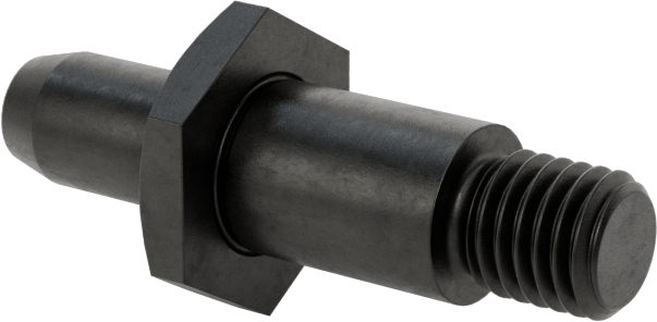 Dişli Yer Belirleme Pimi, 1/4“ Çap x 7/16” Yükseklikte Yuvarlak Başlık, 1/4"-28 Diş