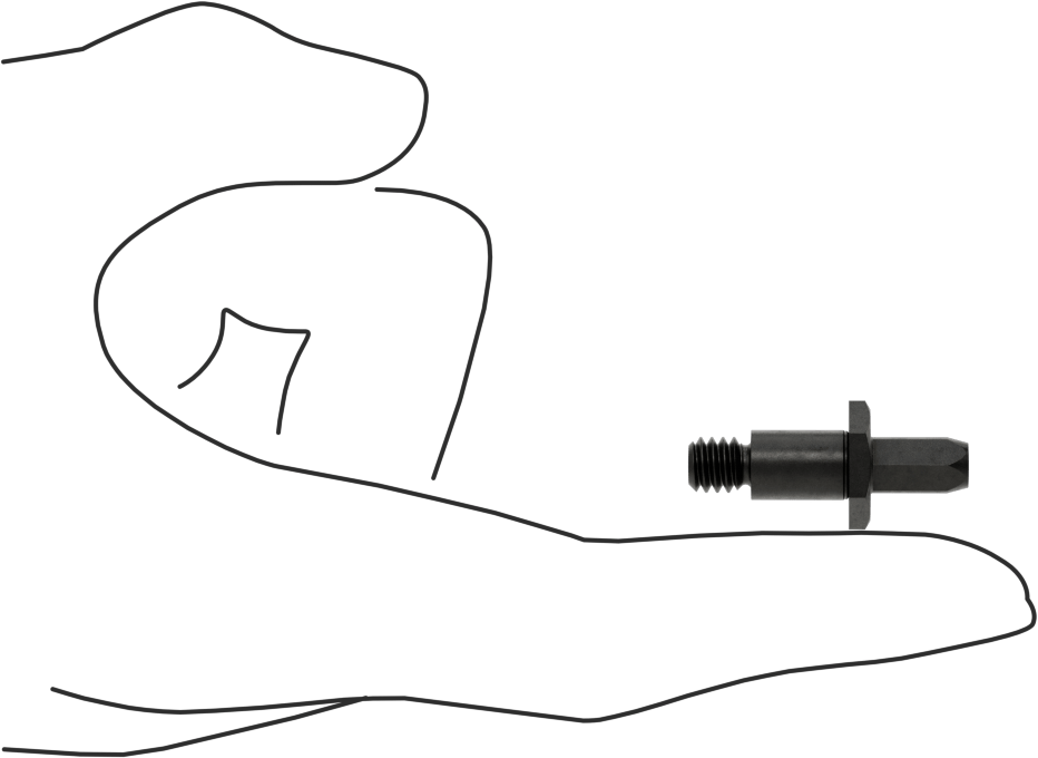 Dişli Yer Belirleme Pimi, 1/4“ Çap x 7/16” Yüksek Elmas Başlık, 1/4"-20 Diş