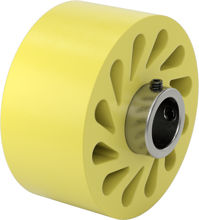 Aşınmaya Dayanıklı Flex-Grip Tahrik Silindiri, 4 inç Çap x 1-15/16 inç Genişlikte Esnek Silindir, 1" Mil Çapı için