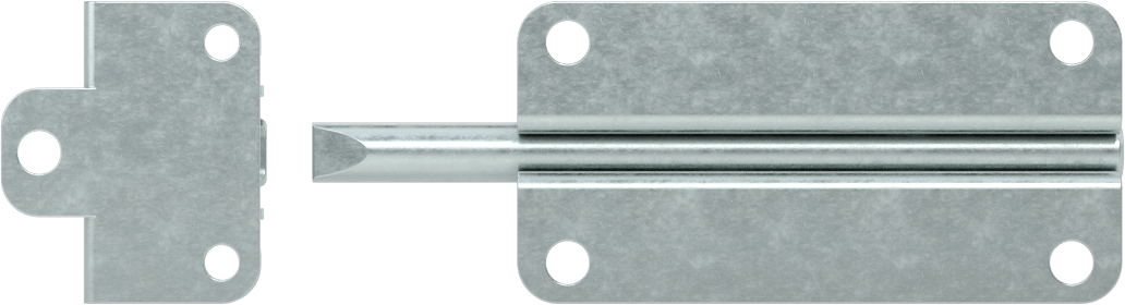 Kendinden Hizalamalı Kayar Cıvata Mandalı, Gümüş Çinko Kaplamalı Çelik, 1-1/2“ Yükseklik x 3” Genişlik