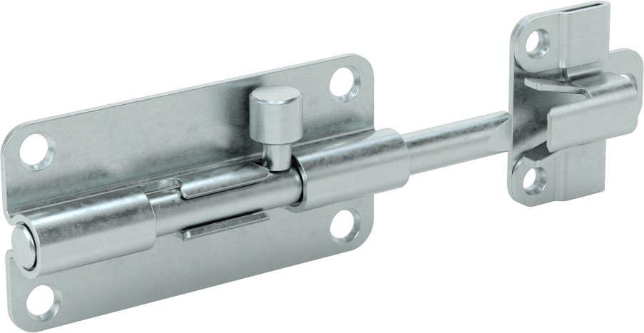Kendinden Hizalamalı Kayar Cıvata Mandalı, Gümüş Çinko Kaplamalı Çelik, 1-1/2“ Yükseklik x 3” Genişlik
