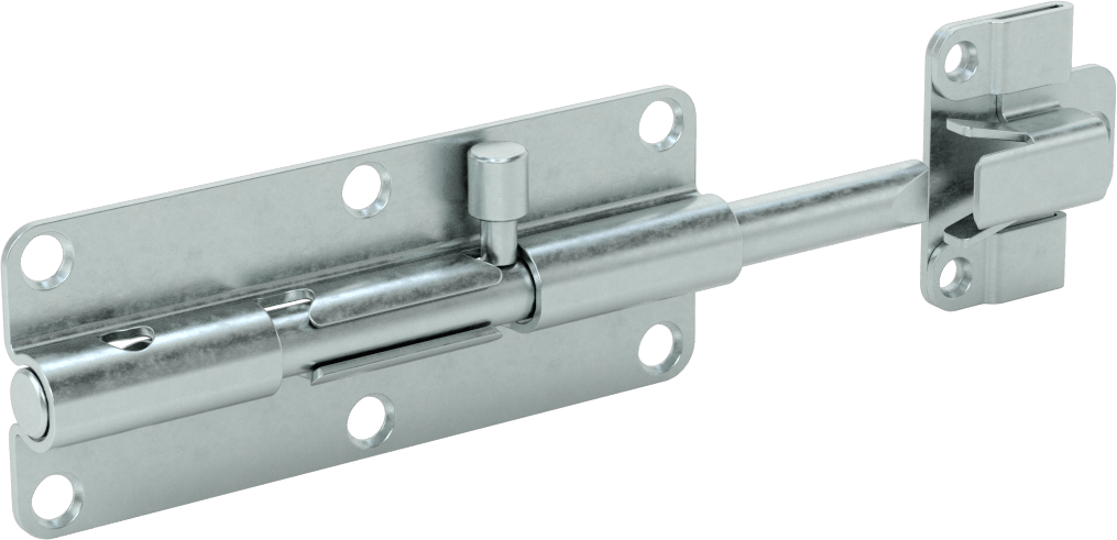 Kendinden Hizalamalı Kayar Cıvata Mandalı, Gümüş Çinko Kaplamalı Çelik, 1-3/4“ Yükseklik x 4-5/8” Genişlik