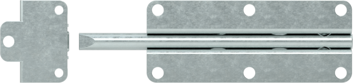 Kendinden Hizalamalı Kayar Cıvata Mandalı, Gümüş Çinko Kaplamalı Çelik, 1-3/4“ Yükseklik x 4-5/8” Genişlik
