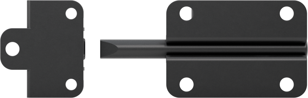 Kendinden Hizalamalı Kayar Cıvata Mandalı, Siyah Çinko Kaplamalı Çelik, 1-1/2“ Yükseklik x 2-3/16” Genişlik