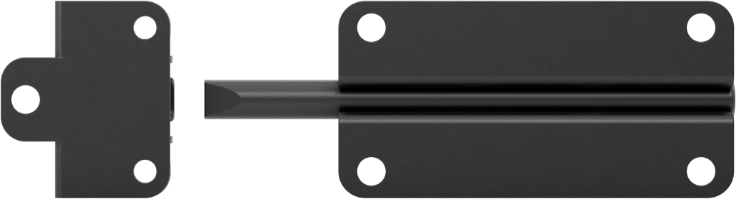 Kendinden Hizalamalı Kayar Cıvata Mandalı, Siyah Çinko Kaplamalı Çelik, 1-1/2“ Yükseklik x 3” Genişlik