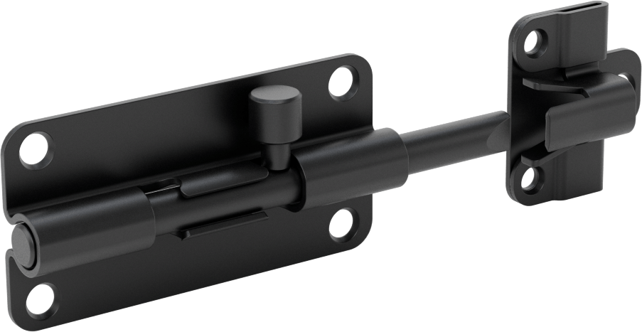 Kendinden Hizalamalı Kayar Cıvata Mandalı, Siyah Çinko Kaplamalı Çelik, 1-1/2“ Yükseklik x 3” Genişlik