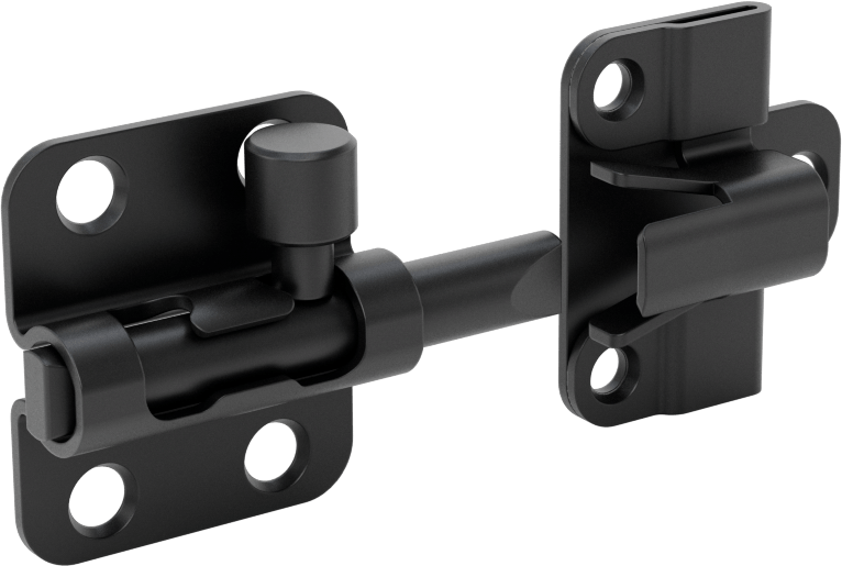 Kendinden Hizalamalı Kayar Cıvata Mandalı, Siyah Çinko Kaplamalı Çelik, 1-1/2“ Yüksek x 1-5/16” Geniş