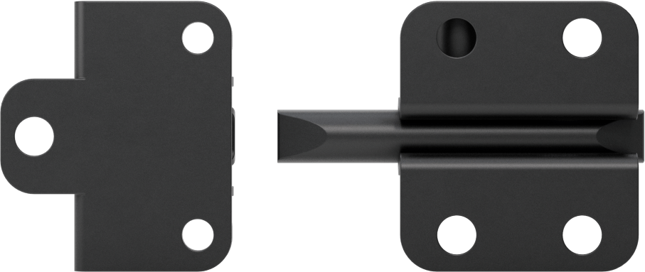 Kendinden Hizalamalı Kayar Cıvata Mandalı, Siyah Çinko Kaplamalı Çelik, 1-1/2“ Yüksek x 1-5/16” Geniş