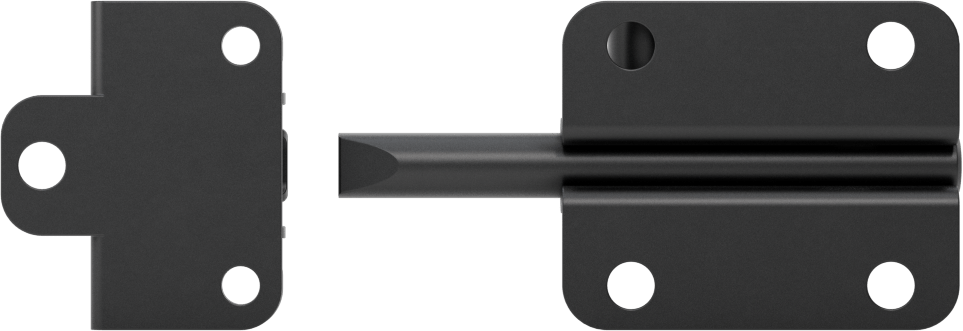 Kendinden Hizalamalı Kayar Cıvata Mandalı, Siyah Çinko Kaplamalı Çelik, 1-1/2“ Yüksek x 1-13/16” Geniş