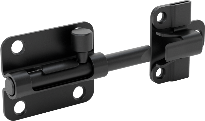Kendinden Hizalamalı Kayar Cıvata Mandalı, Siyah Çinko Kaplamalı Çelik, 1-1/2“ Yüksek x 1-13/16” Geniş