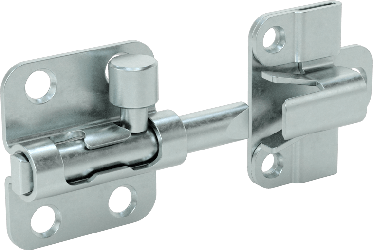 Kendinden Hizalamalı Kayar Cıvata Mandalı, Gümüş Çinko Kaplamalı Çelik, 1-1/2“ Yüksek x 1-5/16” Geniş