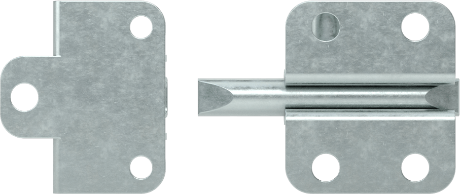 Kendinden Hizalamalı Kayar Cıvata Mandalı, Gümüş Çinko Kaplamalı Çelik, 1-1/2“ Yüksek x 1-5/16” Geniş